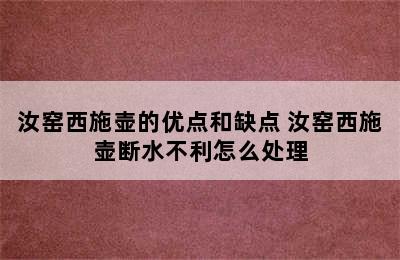 汝窑西施壶的优点和缺点 汝窑西施壶断水不利怎么处理